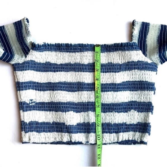 STAUD Crop top Doric smocked off the shoulder stretch size M NWT - Picture 9 of 15